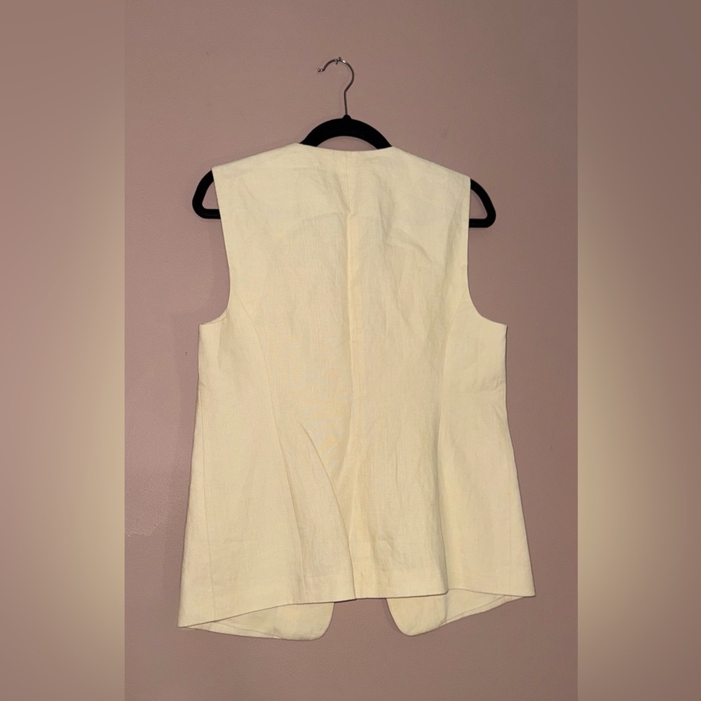 BANANA REPUBLIC Lina Linen Vest in Cream Size 10 - Picture 5 of 5